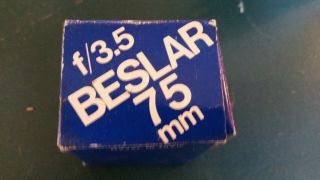 Beslar F/3.  5 75mm Enlarging Lens For 35mm Darkroom Enlarger