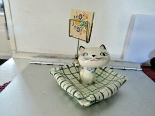 Rare Htf Vintage Holt Howard 1958 Cozy Cat Ashtray With Match Holder Complete