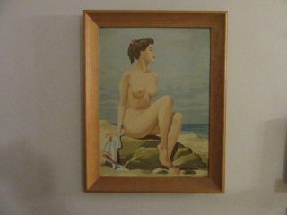 Vintage Mid Century Framed Nude Paint By Numbers