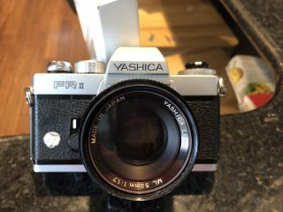 Vintage 35mm Yashica Fr Ii Camera With Dsb 50mm 1:1.  9 Lens