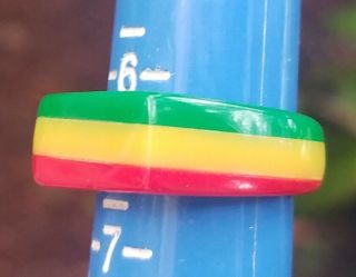 Vintage Jamaica Rastafarian Africa Plastic Ring.  Reggae Marley.  Size 6.  5 3
