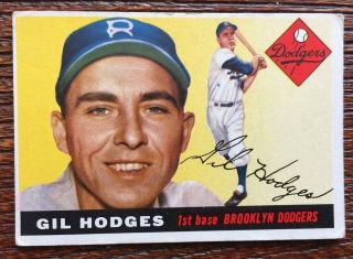 1955 Topps Gil Hodges Baseball Card - Wear - Vintage