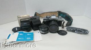 Vtg Minolta Xg - M Camera Tamron F 1:3.  5 - 4.  5/ 35 - 70mm Lens & Tamron Teleconverter
