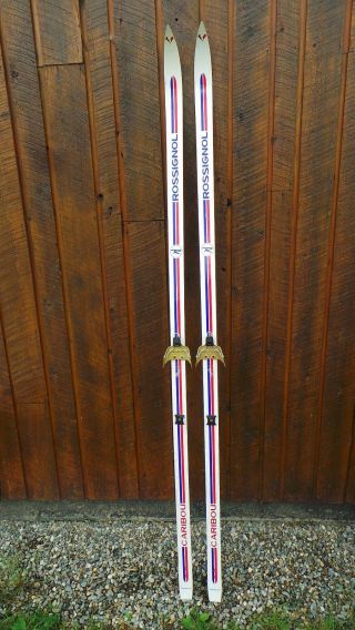 Vintage Skis 80 " Long Red Finish Signed Rossignol Great For Decoration