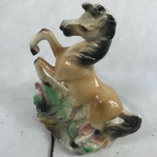 Vintage Ceramic Horse Tv Lamp Mcm