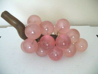 Vintage Mid - Century Pink Lucite Acrylic Grape Cluster