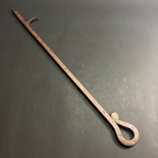 Antique Vintage Hand Crafted Solid Copper Fire Poker Fireplace Log Tool