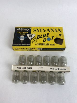 One Pack Of 12 Sylvania Blue Dot M5 Flashbulbs