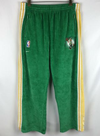 Vintage Nike Team Boston Celtics Velour Nba Warmup Track/sweat Pants Mens Large