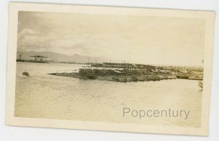 Vintage Photograph 1924 Honolulu Hawaii Us Navy Ship Destroyers Port Sharp Photo