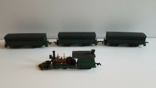Vintage Bachmann 2 - 4 - 0 John Bull Steam Locomotive W/pilot & Tender And 3 Coaches