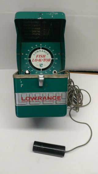 Vintage Lowrance Fish Locator Lo - K - Tor Lfp - 300 Green Box Complete Outdoor