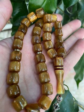 Handmade German Amber Rosary Islamic Prayer 33 Beads Misbaha Tasbih 41grm
