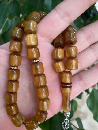 Handmade German Amber Rosary Islamic Prayer 33 Beads Misbaha Tasbih 41grm 2