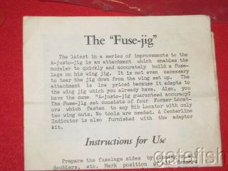 COMPLETE FUSE JIG ONLY for VINTAGE A - JUSTO - JIG WING JIG BALSA MODEL AIRPLANE 3