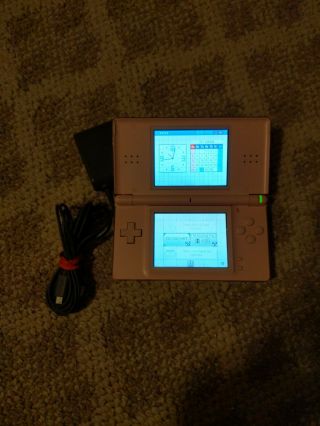 Vintage Nintendo Ds Lite Coral Pink Console Handheld Video Game System
