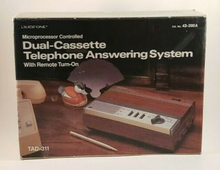 Duofone Tad - 311 Dual Cassette Telephone Answering Machine Great Vtg Prop