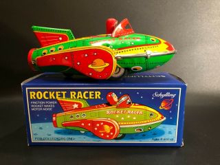 Vintage 2001 Tin Rocket Racer By Schylling Near W/ Box