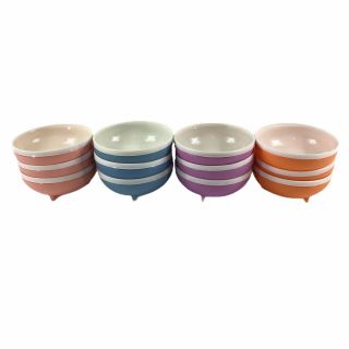 Vintage Bolero Therm - O - Ware Bowls Set Of 12 Orange Peach Purple Blue Nos 1960s