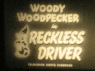 16mm B/w Sound Woody Woodpecker Reckless Driver Cartoon Film