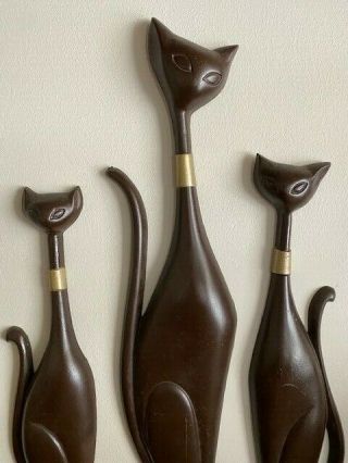 Vintage Mid Century Wall Hanging Set Of 3 Sexton Siamese Cats