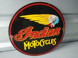 Vintage Indian Motorcycles Porcelain Sign 1950 