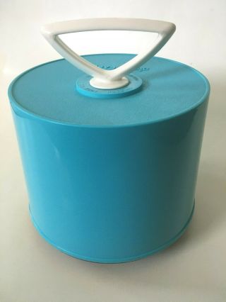 1960 ' s Aqua DISK - GO - CASE 45 rpm 60 RECORD Carrying STORAGE Sky Blue Turquoise 2