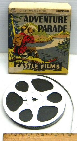 8mm Movie Film 5 Inch Metal Reel Adventure Parade Castle Films Sea Thrills