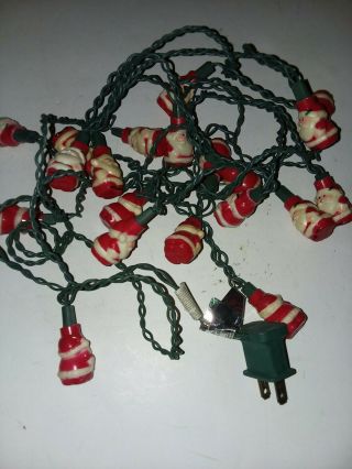 20 Vintage Plastic/blowmold Santa Head Christmas Tree Mini Light Covers Lights