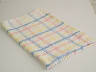 Vintage Pastel Thermal Large Baby Blanket Plaid 100 Cotton Waffle Weave WPL1675 3