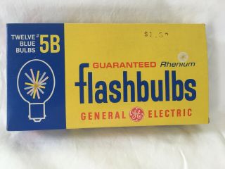 Vintage Ge 5b Flashbulbs Box Of 12 Bulbs - For Kodak Brownie Hawkeye And Others