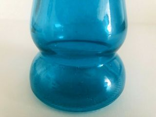 Vintage Stained Blue Glass Bud Vase 8.  5 