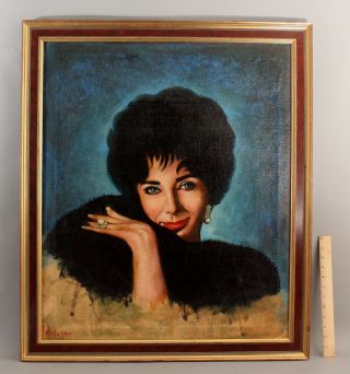 Lifesize 1965 Peter Boruta Elizabeth Taylor Movie Actress Portrait Oil Painting