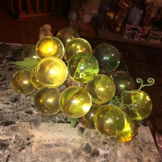 Vintage Mid Century 1960s Lucite Acrylic (glass) Grapes Cluster Large 12 "