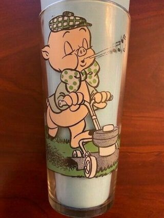 Vintage 1976 Warner Bros Pepsi Looney Tunes Porky Pig Collector Glass