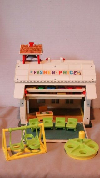 Vintage Fisher Price " Play Family School House "