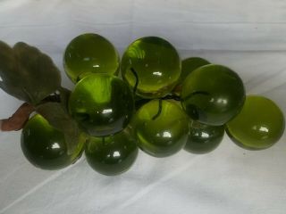Vintage Retro Acrylic Lucite Grape Cluster Lime Green Driftwood Mid Century 12