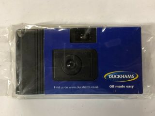 Elc06_093a Single Use 35mm Camera Advertising For Duckhams Oil United Kingdom