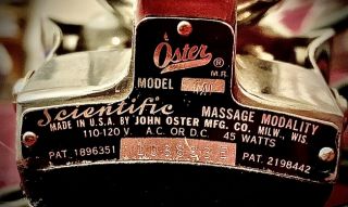 Vintage Oster Model M1 Scientific Massage Modality Hand Massager Milwaukee Usa