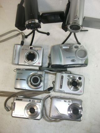 8 vintage digital Cameras,  for display,  parts/repair - Kodak,  Sony,  Casio 2