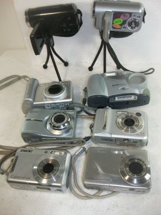 8 vintage digital Cameras,  for display,  parts/repair - Kodak,  Sony,  Casio 3