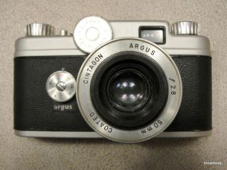 Argus C - 44 Camera W/ 50mm F2.  8 Coated Cintagon Lens