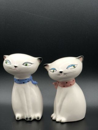 Vintage Holt Howard Ceramic Siamese Cat Salt & Pepper Shakers - 1958