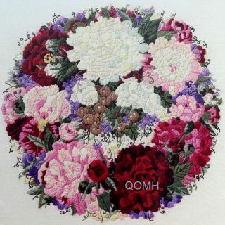 The Garden Wreath Ii Glynda Turley Vtg Crewel Embroidery Kit Floral Wool Yarn