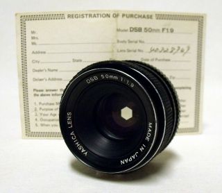 Oem Yashica Dsb F/1.  9 50mm Prime Lens Slr Film Camera Dslr Contax Y/c Light Oil