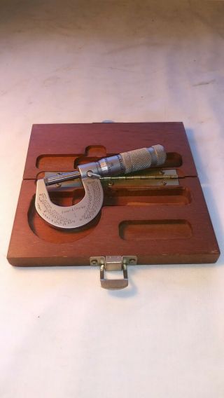 Brown & Sharpe 1 No.  1 0 - 1 " Micrometer Made In Usa Kingston,  Ri Vintage (inv477)