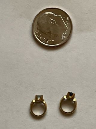 Two Tiny Baby Or Baby Doll Rings? 10k Gold Vintage