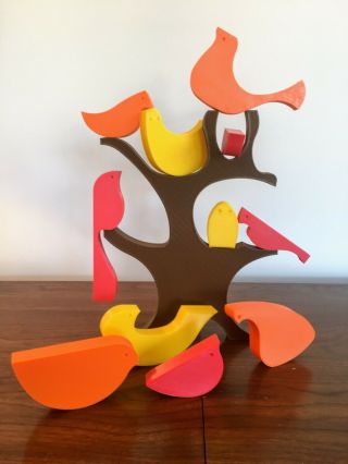 " Birds On A Tree " Puzzle.  Mid - Century Modern Design.  One - Of - A - Kind