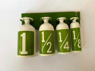 Measuring Cups With Stand Retro Mid Century Kelly Green White Wall Art Set Of 4