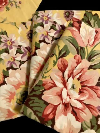 Vintage Ralph Lauren Sophie Brooke Standard Size Pillowcases (4) Floral Yellows